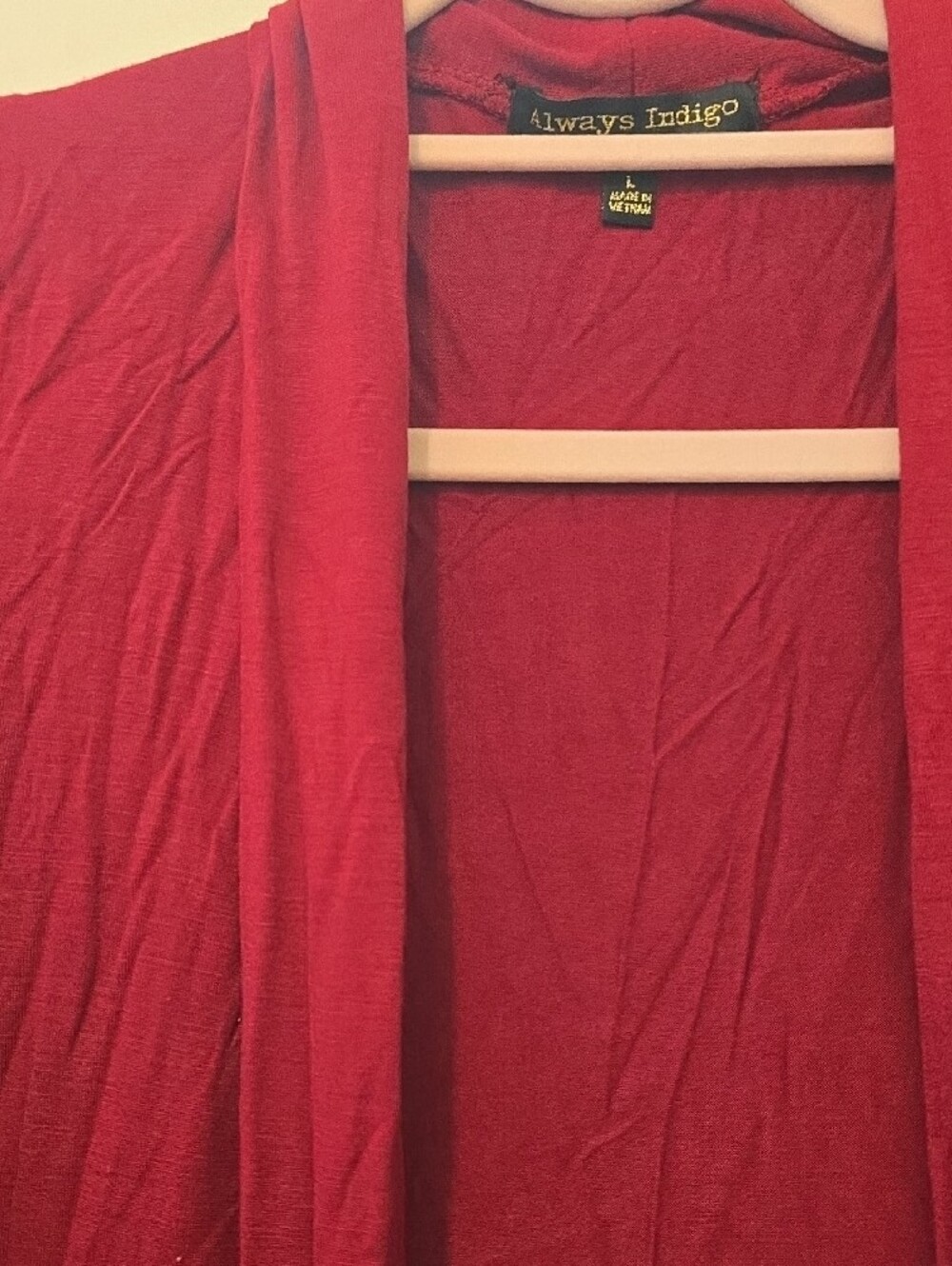 Open-Front Cardigan - Deep Red - Picture 2 of 2